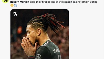 Untuk pertama kalinya musim ini Bayern Munich gagal meraih poin penuh. Foto: X.com