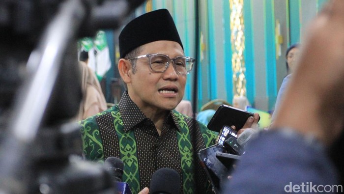 Muhaimin Iskandar atau Cak Imin, saat ditemui di acara MQKN di Kantor DPP PKB, Jakarta Pusat, Minggu (9/11/2025).