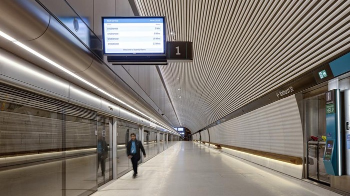 Stasiun Gadigal, salah satu stasiun metro di Sydney yang punya desain modern dan estetis.