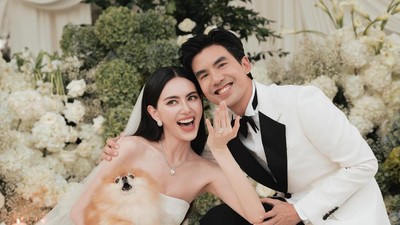 Momen Bintang Film Pee Mak, Davika Hoorne Menikah dengan Ter Chantavit
