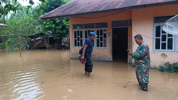Enam desa di tiga kecamatan di Aceh Selatan terendam banjir luapan. (Foto: BPBA).