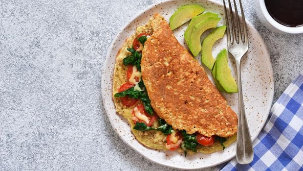 Ilustrasi avocado omelet