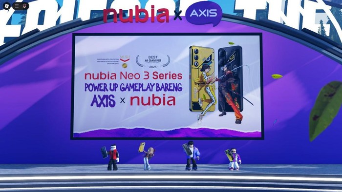Nubia resmi mengumumkan kolaborasi pertamanya dengan salah satu penyedia layanan seluler, Axis. Menariknya, acara tersebut digelar di dalam game Roblox.