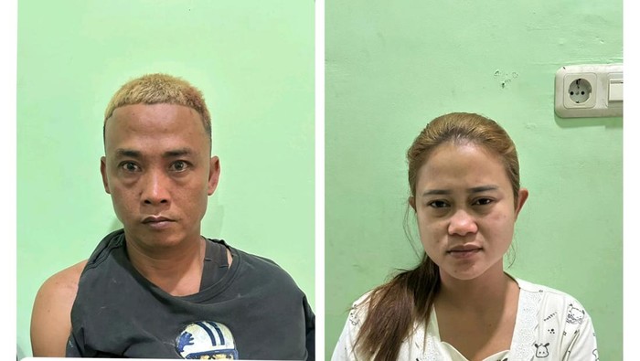 Bambang dan Nabila, pasutri tersangka curanmor saat diamankan polisi