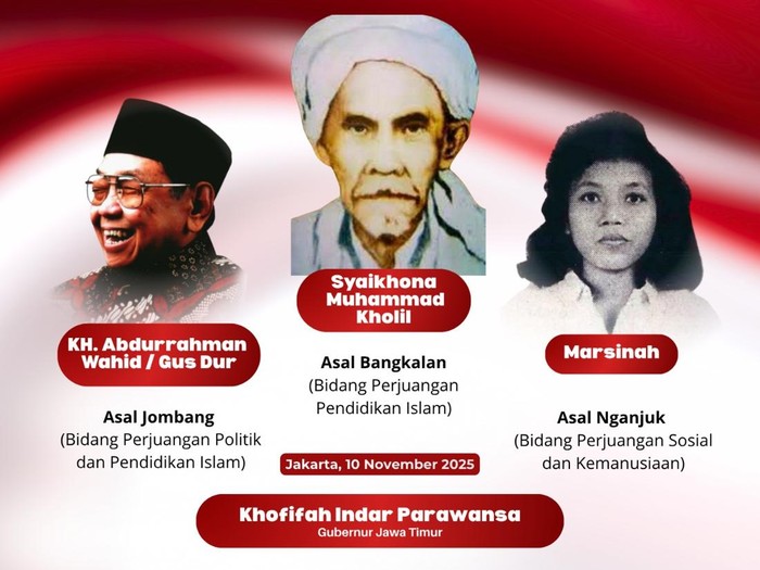 ubernur Khofifah apresiasi penghargaan pahlawan nasional tiga tokoh dari Jatim
