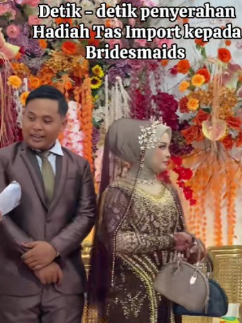 Pernikahan Viral, Pengantinnya Bagi-bagi Tas Impor ke Bridesmaid di Pelaminan