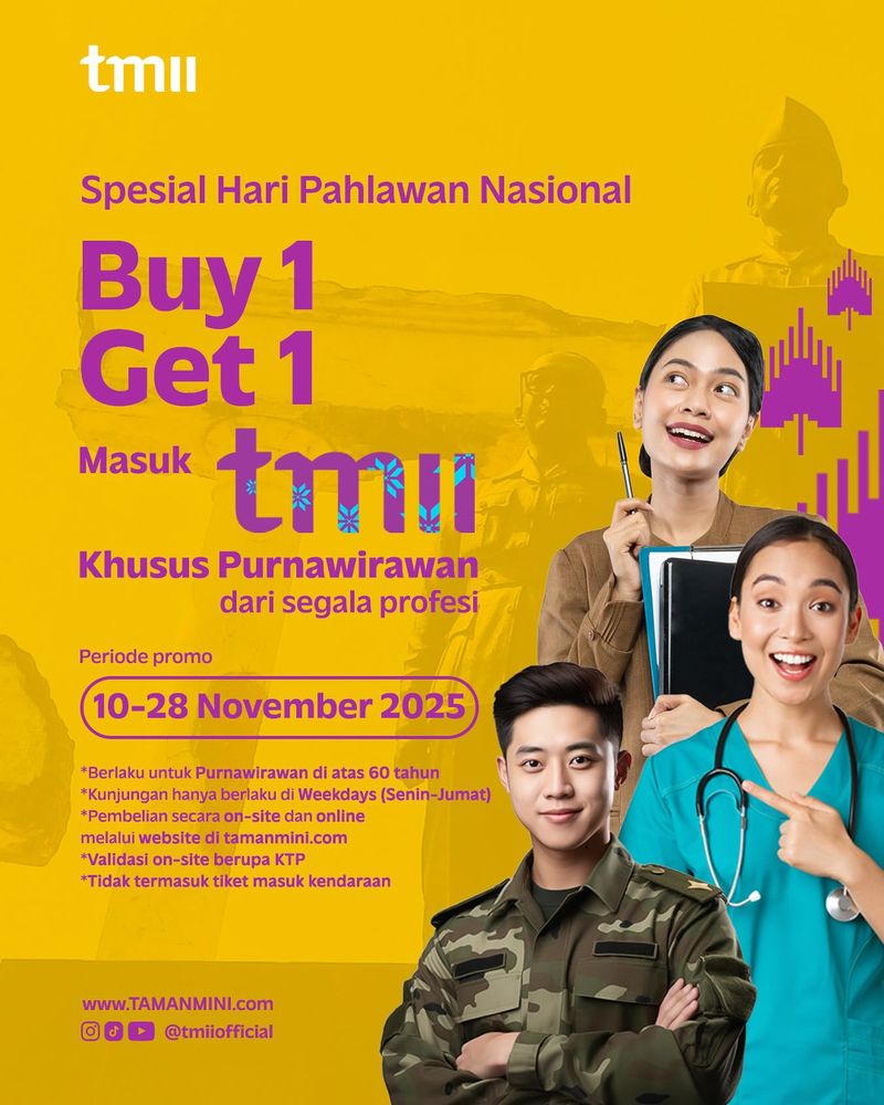 Promo tiket masuk TMII spesial Hari Pahlawan 2025