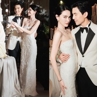 Di malam harinya, Davikah yang berpacaran dengan Ter Chantavit sejak 2018 mengenakan gaun strapless yang sama namun versi lebih minimalis tanpa rok bervolume. Foto: Instagram @davikah