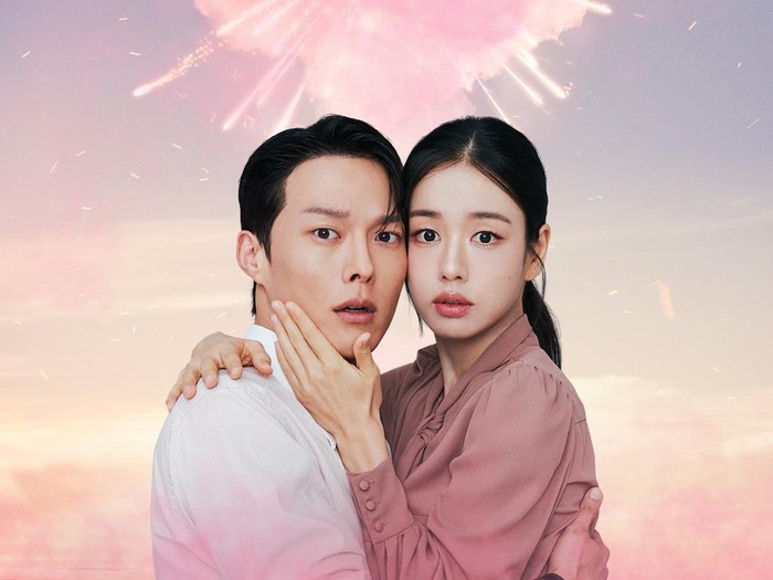 Poster drama Korea terbaru 2025 SBS Dynamite Kiss diperankan Jang Ki Yong dan Ahn Eun Jin.
