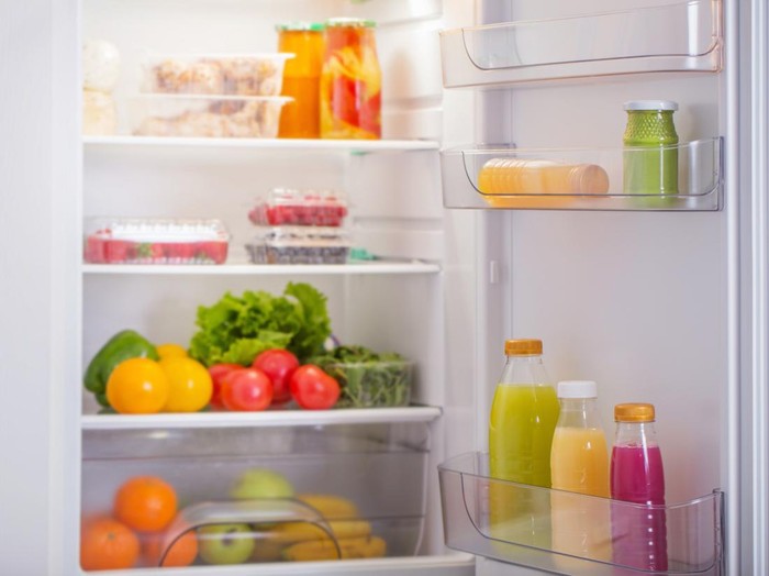 refrigerator with different healthy food