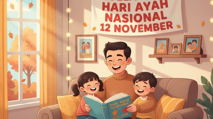 ILUSTRASI HARI AYAH NASIONAL 12 NOVEMBER.