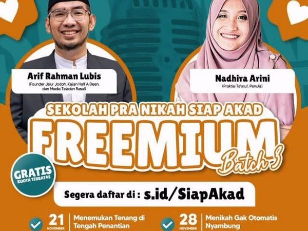Sekolah Pra Nikah Akad Freemium Batch 3 Gratis Udah Dibuka, Buruan Daftar!