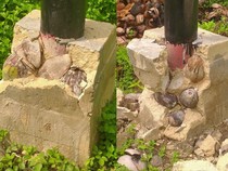 Duh! Viral Fondasi Tiang Listrik di Sambas Dicampur Kelapa dan Serabutnya