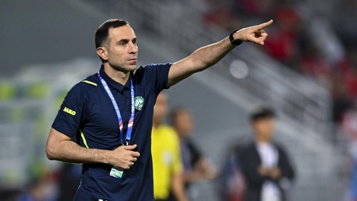 Timur Kapadze, the Head Coach of Uzbekistan, is reacting during the AFC U23 Asian Cup Qatar 2024 Semi-Final match between Indonesia and Uzbekistan at Abdullah Bin Khalifa Stadium in Doha, Qatar, on April 29, 2024. (Photo by Noushad Thekkayil/NurPhoto via Getty Images)