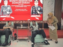 Polres Blitar Gelar Donor Darah di Momentum Hari Pahlawan