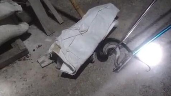 Petugas saat mengevakuasi ular kobra sepanjang 110 sentimeter di kandang ayam milik warga Ledoksari, Kepek, Wonosari, Gunungkidul.
