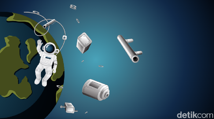 Ilustrasi Sampah Antariksa