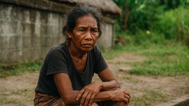 Ilustrasi warga miskin, ilustrasi masyarakat miskin, ilustrasi kemiskinan. (AI)