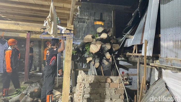 Pohon tumbang menimpa 2 rumah di Parepare.