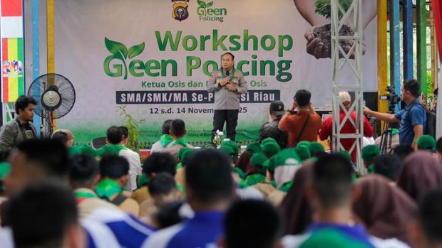 Polda Riau menggelar Workshop Green Policing yang diikuti oleh 311 Ketua OSIS se-Provinsi Riau. Kegiatan ini resmi dibuka oleh Kapolda Riau Irjen Pol Herry Heryawan, di Pekanbaru, Rabu (12/11/2025).