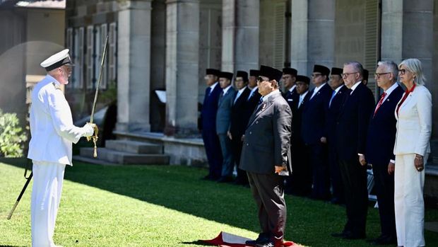 Prabowo bertemu  Gubernur Jenderal Australia Sam Mostyn di Admiralty House, Sydney, Rabu (12/11/2025).