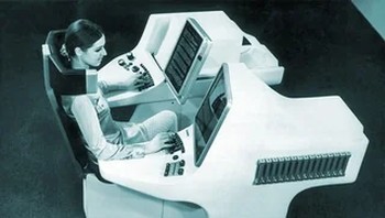 Pandangan Jerman tentang bagaimana pekerjaan meja akan terlihat pada tahun 2000 (sekitar tahun 1967) Foto: Boredpanda