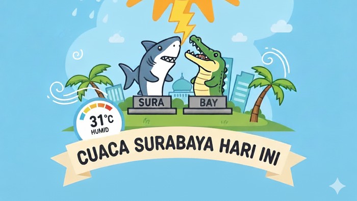 ILUSTRASI CUACA SURABAYA HARI INI.