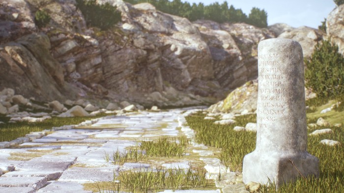 Ilustrasi jaringan jalan zaman Romawi yang baru ditemukan di sepanjang jalan pegunungan di Turki.