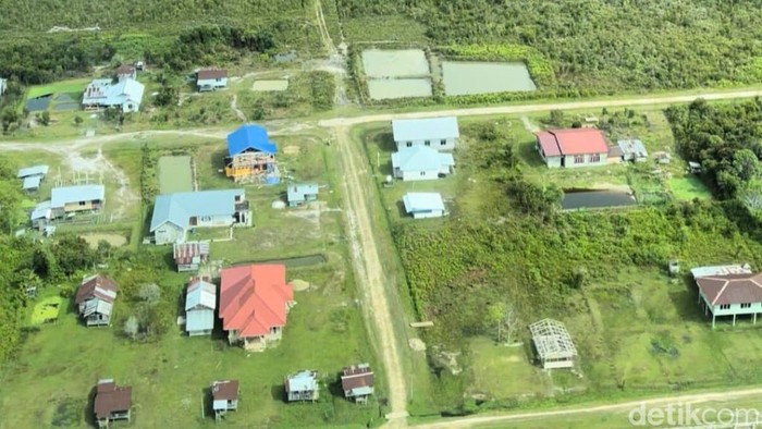 Kecamatan Krayan, Kabupaten Nunukan, Kalimantan Utara dari udara.