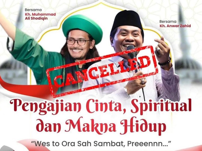 Poster pembatalan pengajian di Ponorogo