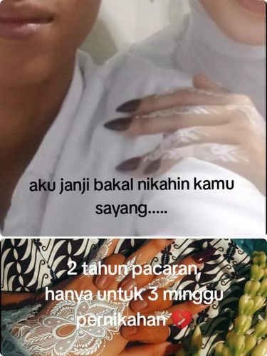 pacaran dua tahun, menikah tiga minggu Wanita ini curhat pacaran selama dua tahun, tiga minggu langsung berpisah. Unggahan tersebut langsung viral di media sosial.