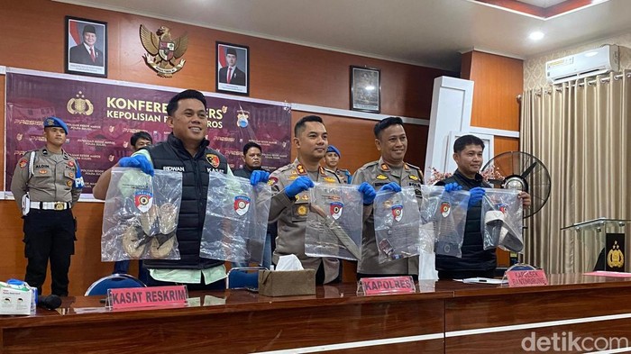 Polres Maros menggelar konferensi pers kasus pembunuhan di Taman Wisata Alam (TWA) Bantimurung.