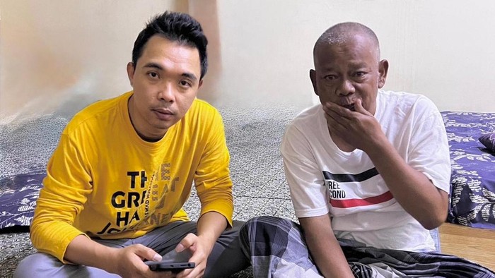 Jemaah umrah Sugiyo (baju putih) ditemukan usai menghilang sejak tanggal 5 November 2025.