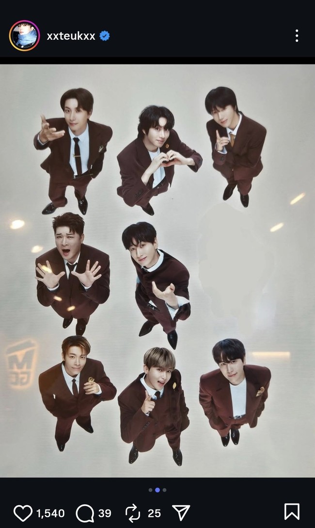 Leader grup KPop Super Junior, Leeteuk mengejutkan penggemar usai mengunggah foto tanpa wajah Siwon. Foto tersebut merupakan hasil pemotretan dari iklan Super Junior sebagai model merek kopi Mega Coffee. Foto: dok. Instagram @xxteukxx