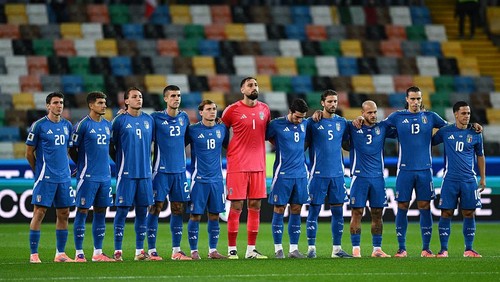 UDINE, ITALY - OCTOBER 14: team of Italia during the FIFA World Cup 2026 qualifier match between Italy and Israel at Stadio Friuli on October 14, 2025 in Udine, Italy. (Photo by Image Photo Agency/Getty Images)