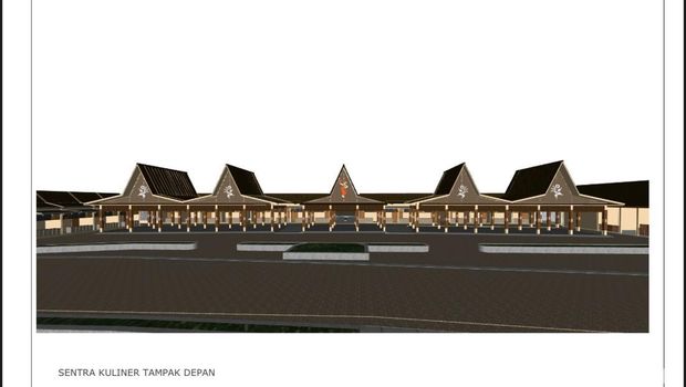 Gambar udara proyek KNMP Lateng Banyuwangi yang dikelilingi pemandangan pesisir pantai Banyuwangi dan Bali. Gambar 3D konsep pembangunan sentra kuliner KNMP Lateng Banyuwangi. Gambar udara proyek KNMP Lateng Banyuwangi yang dikelilingi pemandangan pesisir pantai Banyuwangi dan Bali. Gambar 3D konsep pembangunan sentra kuliner KNMP Lateng Banyuwangi.