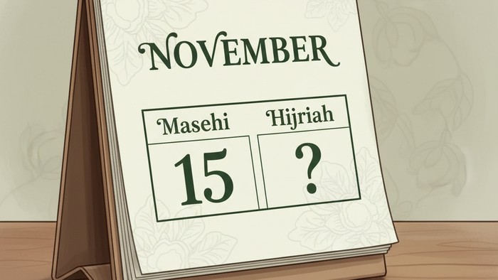 Ilustrasi kalender hijriah 15 November.