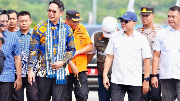 Bupati Lampung Selatan Radityo Egi Pratama mendampingi Menko Pangan, Zulkifli Hasan