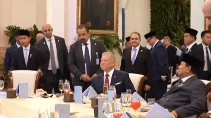 Momen Prabowo-Gibran-Raja Yordania semeja saat dinner di Istana (Tangkapan layar YouTube Setpres RI)
