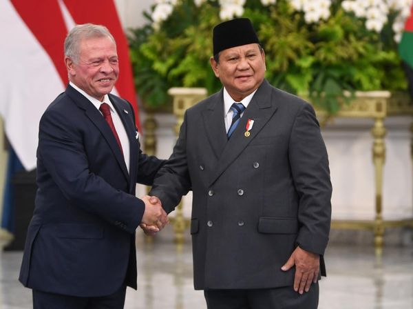Presiden Prabowo Sambut Raja Yordania di Istana Merdeka