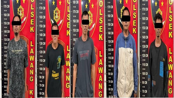 Polisi amankan lima pelaku pungli di jembatan Muara Bangke, Muara Enim.