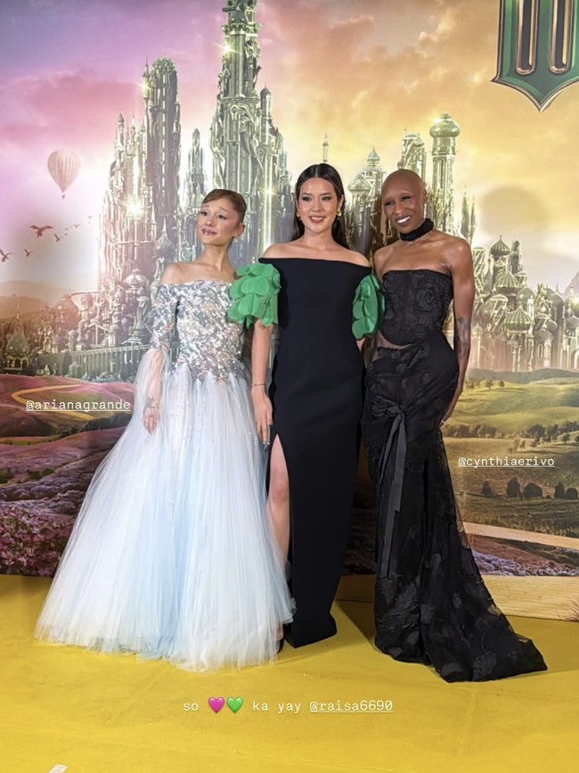 Foto: Raisa Ketemu Ariana Grande di Premier Wicked 2, Anggun Pakai Gaun Hitam