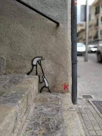 Seni jalanan bertema tangan