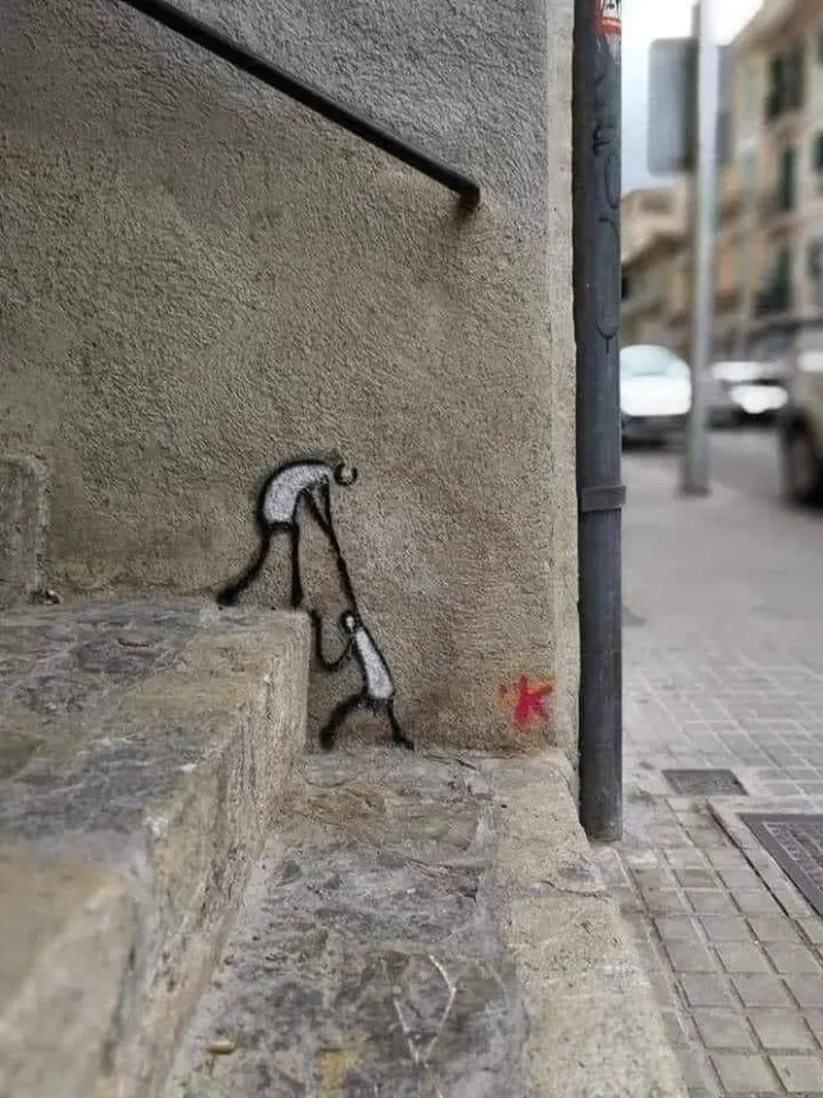 Seni jalanan bertema tangan