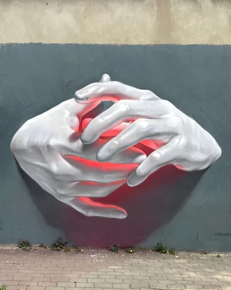 Seni jalanan bertema tangan