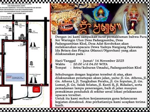 Ada Upacara Adat, Jalan Gunung Soputan dan Sekitarnya Ditutup 20.00-04.00 Wita