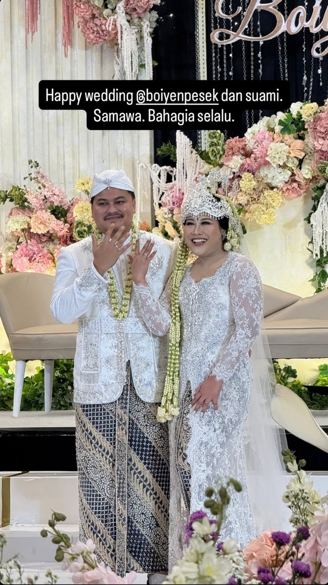 Pada 15 November 2025 Boiyen dan Rully resmi menikah di ICE BSD, Tangerang Selatan. Akad nikah digelar dengan mengusung adat Sunda. Foto: dok Instagram wendicagur