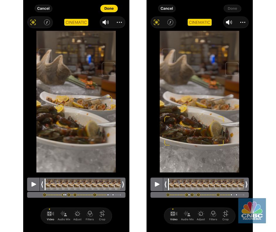 Edit fokus untuk video mode 'Cinematic' di iPhone 17 Pro