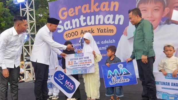 Wakil Wali Kota Kendari Sudirman mendukung Gerakan Santunan 1.000 Anak Yatim yang digagas oleh Yayasan Amal MJA Foundation.