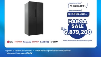 Ada Diskon Gede Kulkas Side by Side Polytron di Transmart Full Day Sale